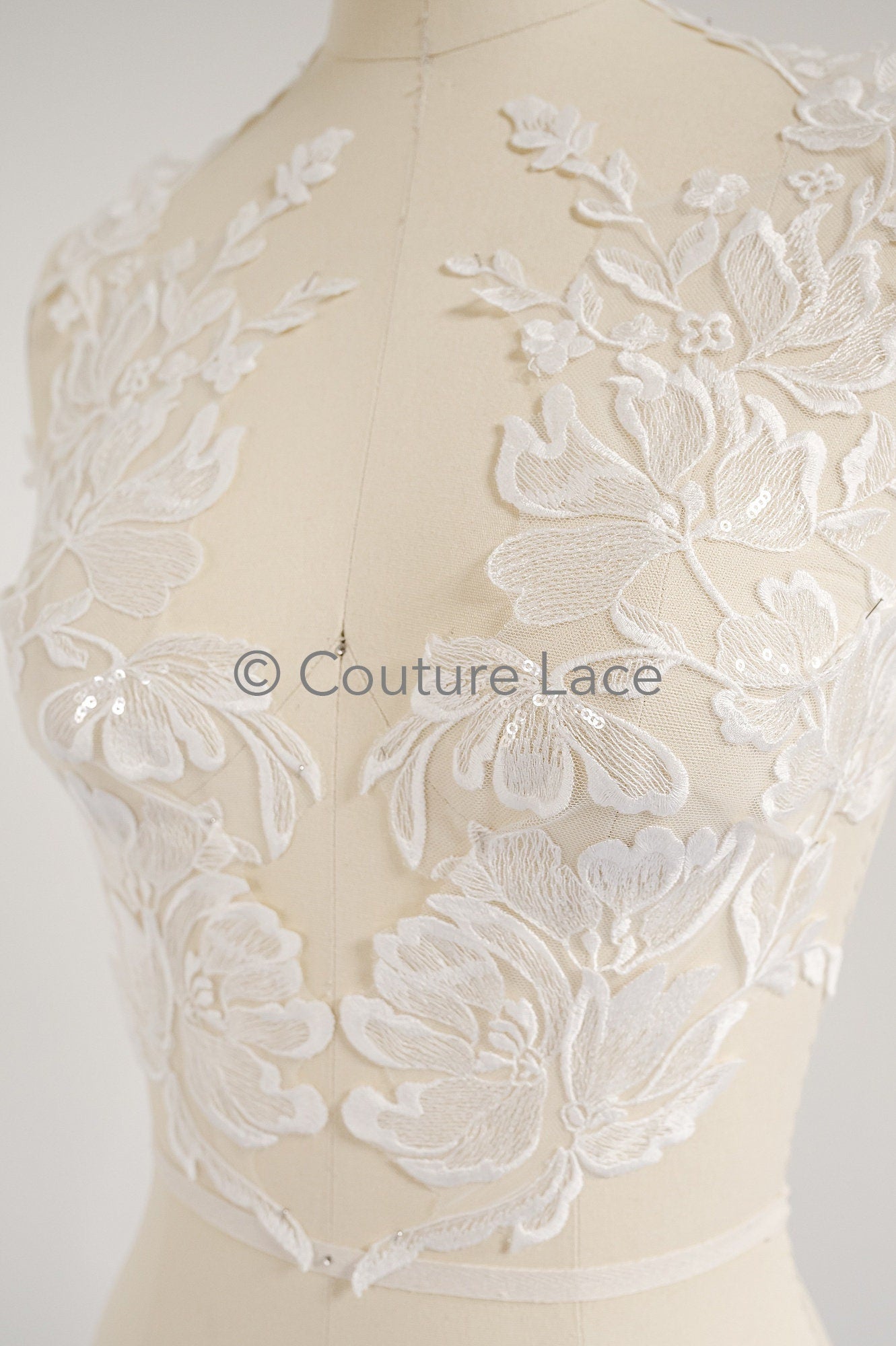 Hochzeit Blumen Applikationen/ Blumen Spitzen Applikationen/ romantisches Kleid Applikationen/ Blatt Applikationen// A23-369