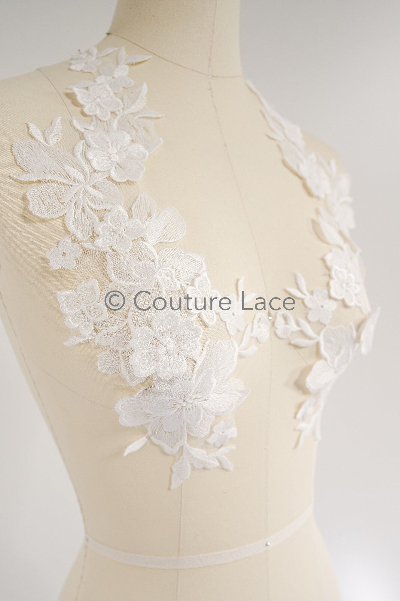 3D Blumen Applikationen/ Blumen Spitze Hochzeit Applikationen/ romantisches Kleid Applikationen/ Blatt Applikationen// A23-370