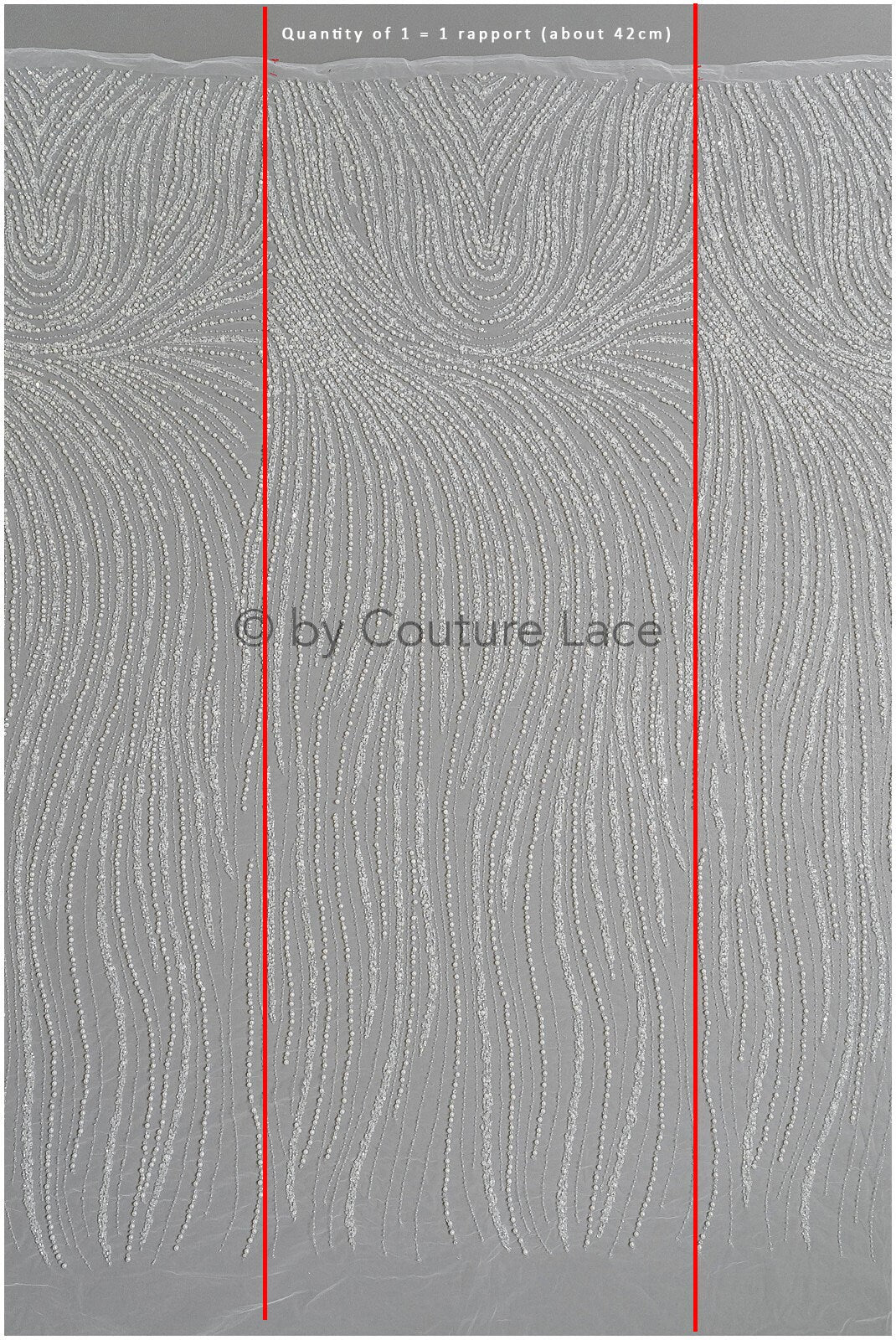 Perlen Spitzenstoff Off-White/ Couture Brautspitze/ Braut Spitzenstoff mit Perlen// L23-526
