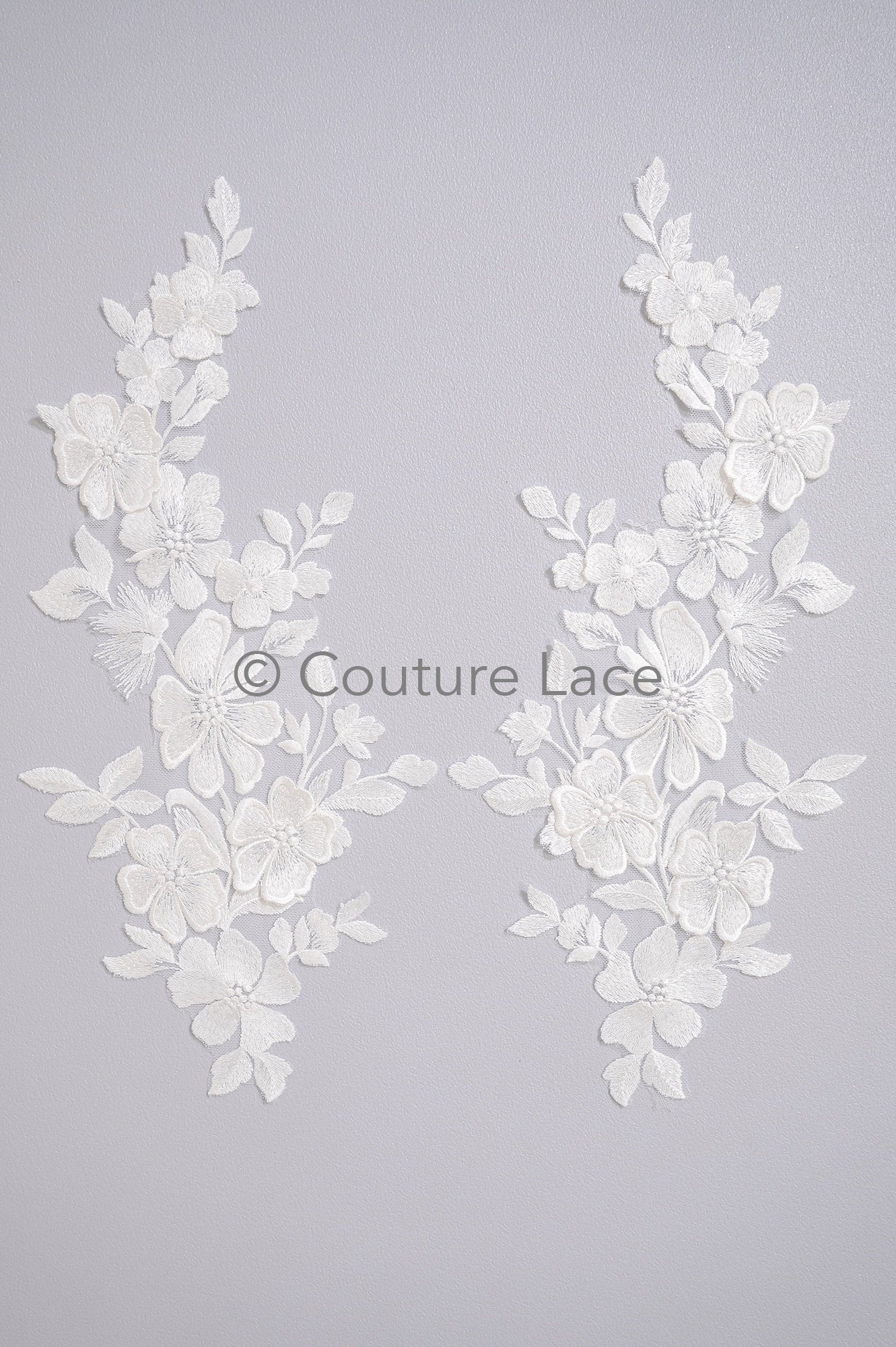 3D Blumen Applikation / Blumen Spitze Hochzeit Aufnäher / romantisches Kleid Spitze Applikation / Braut Blatt Applikation // A23-364