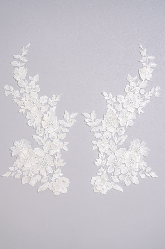 3D Blumen Applikationen/ Blumen Spitze Hochzeit Applikationen/ romantisches Kleid Applikationen/ Blatt Applikationen// A23-365