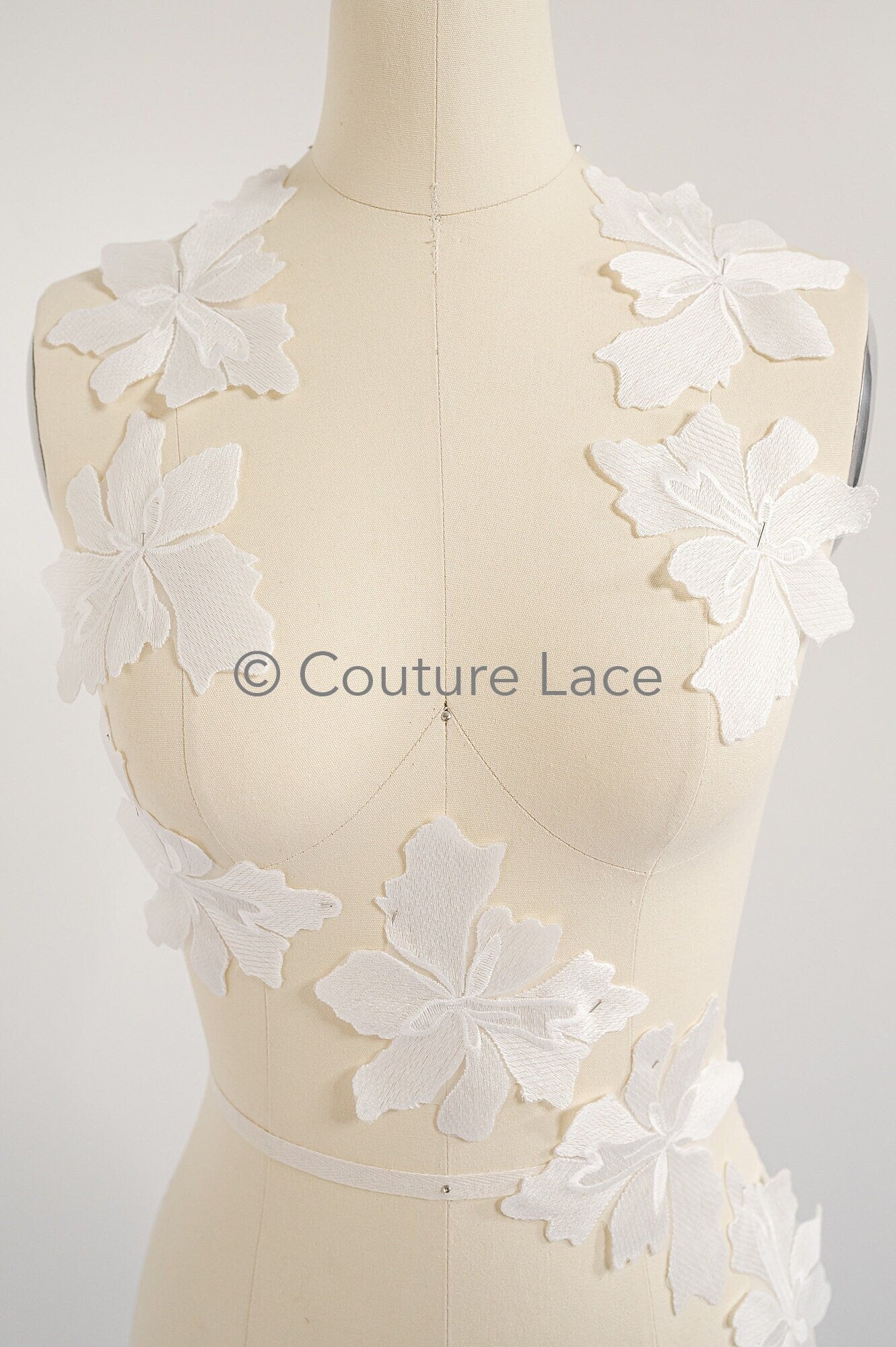 Wedding flower applique/ flower lace applique/ romantic dress applique/ leaf applique/ A23-351