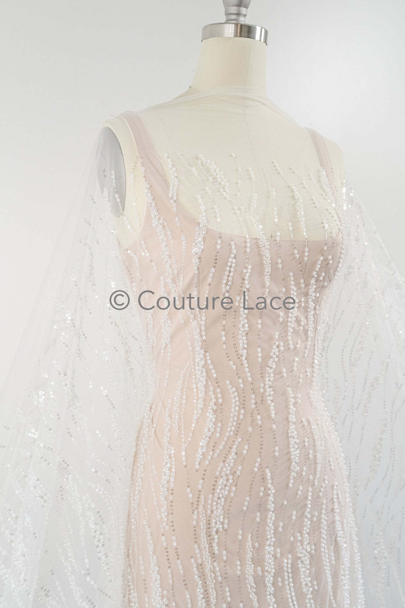 Perlen Spitze Stoff/ Couture Spitze Stoff/ Braut Spitze Stoff/ Perlen Perlen Spitze// L23-635