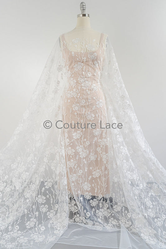 Blumen Braut Spitze / Braut Spitze Material / offwhite Braut Spitze / Blumen Hochzeit Spitze / Couture Spitze / / L23-639