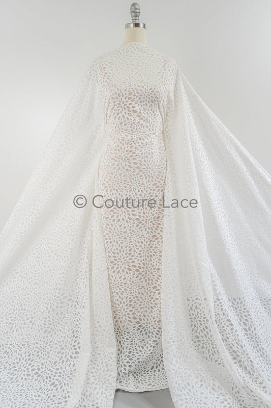 Français dentelle florale/ dentelle nuptiale bruissante/ dentelle voile Français/ dentelle nuptiale Chanitilly/ tissu de dentelle édouardienne// L23-646