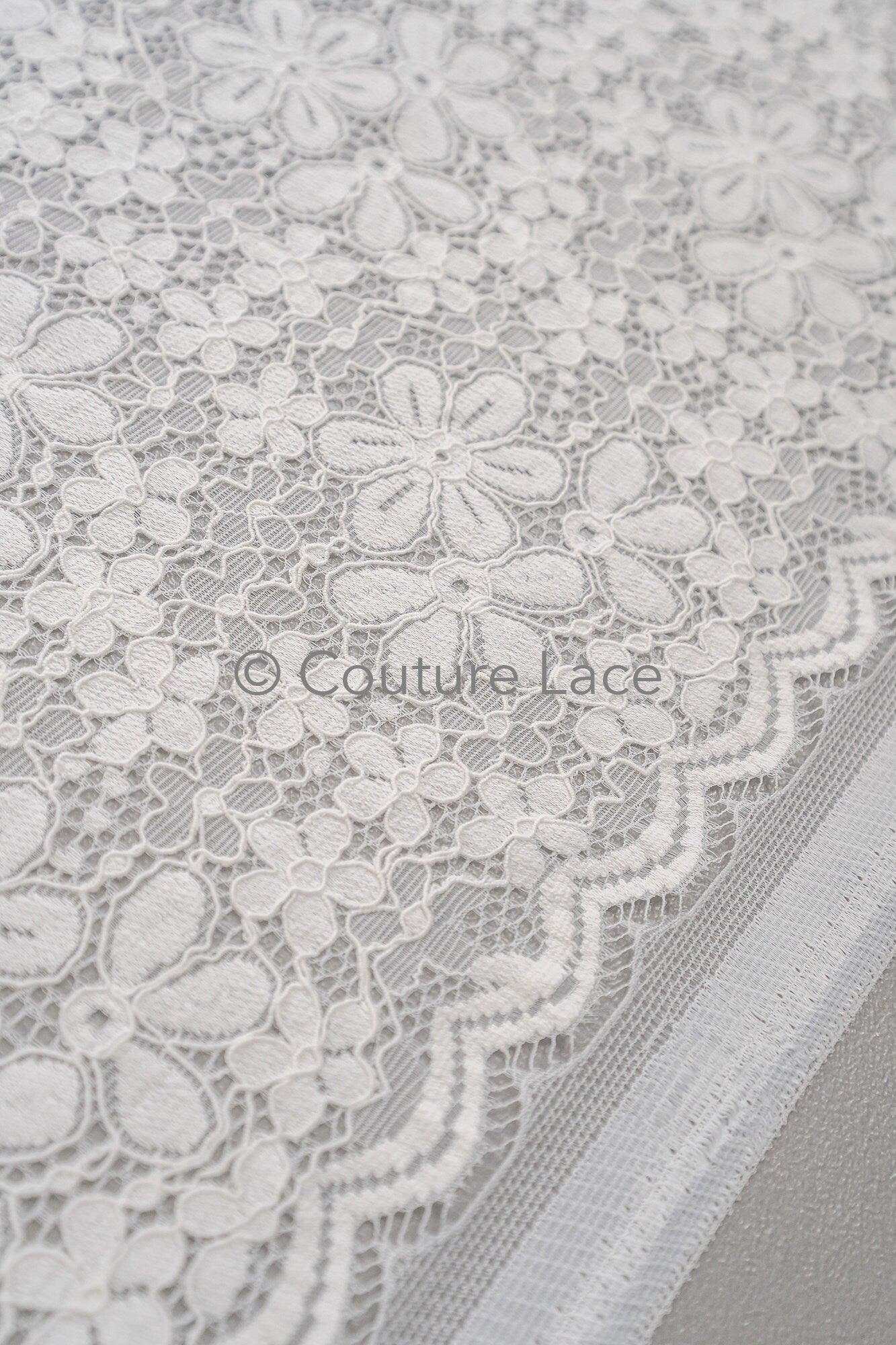 French floral lace/ bridal raschel lace/ French veil lace/ bridal chanitilly lace/ Edwardian lace fabric// L23-648