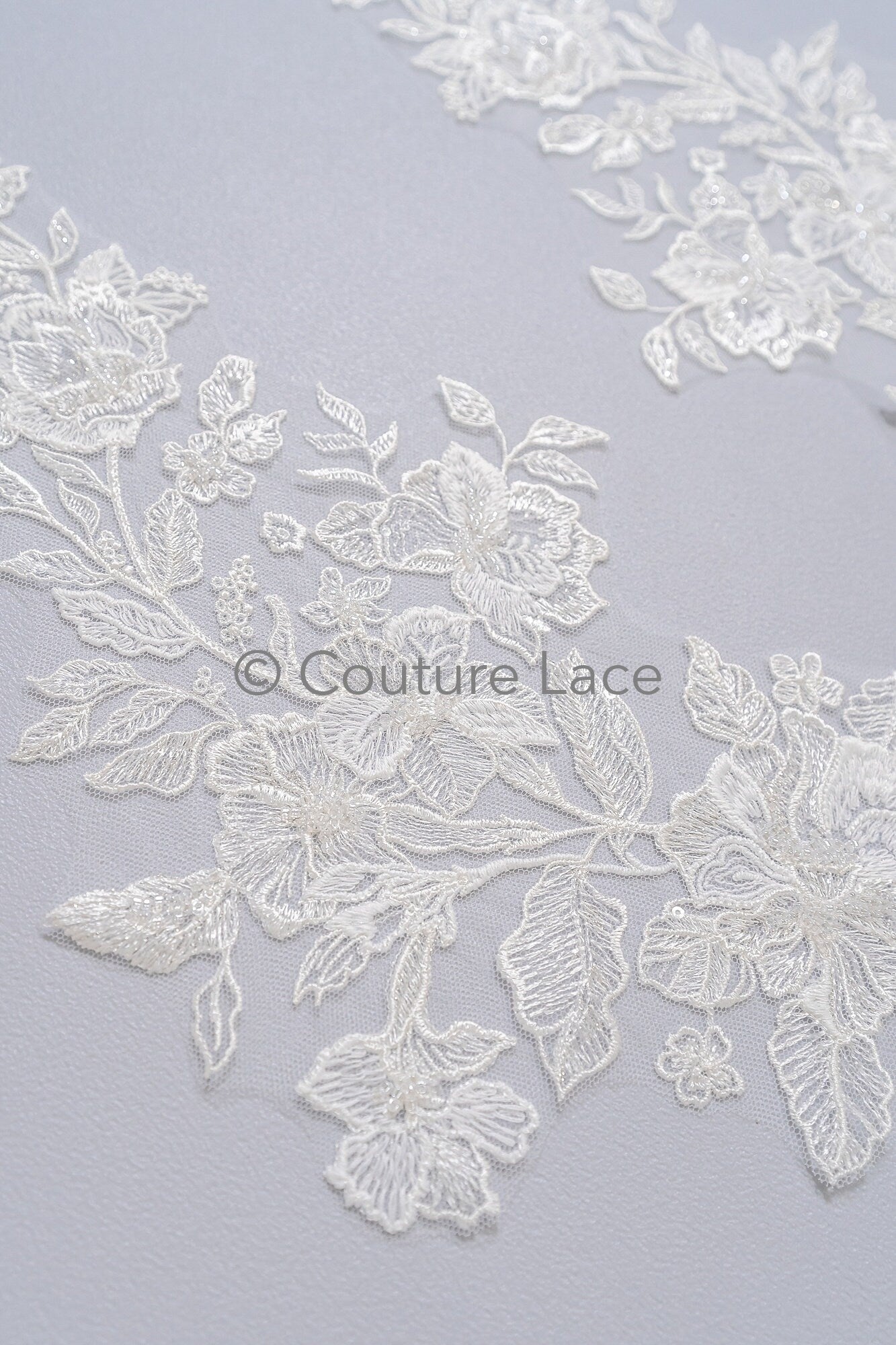 Pearl Bridal Patch / Pearl Flower Applique / Wedding Dress Lace Applique / Leaf Applique / / A23-230
