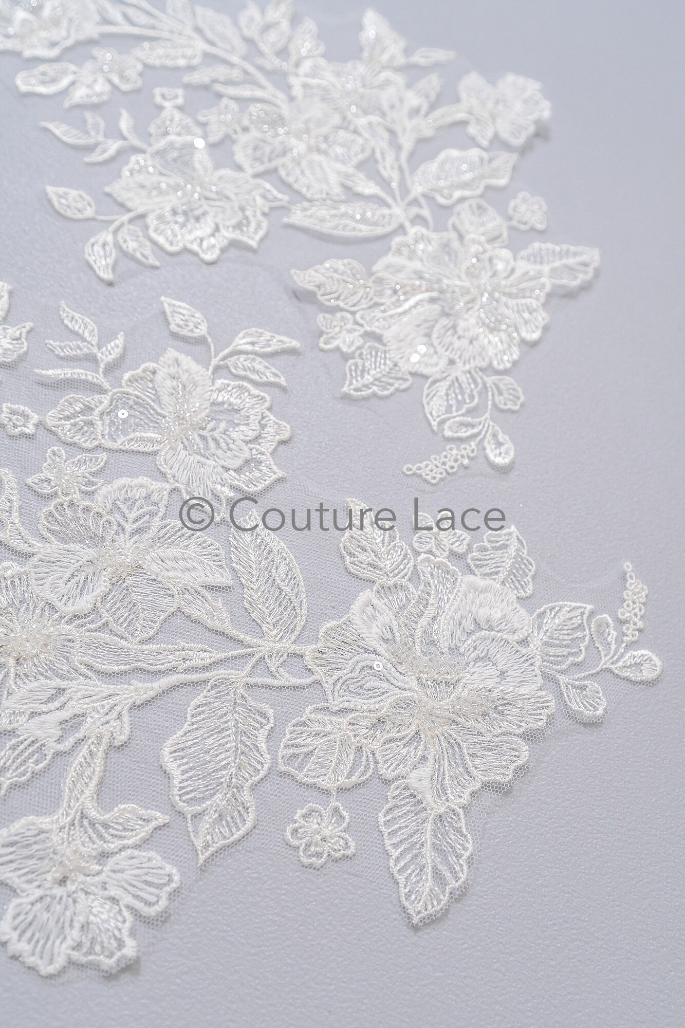 Pearl Bridal Patch / Pearl Flower Applique / Wedding Dress Lace Applique / Leaf Applique / / A23-230