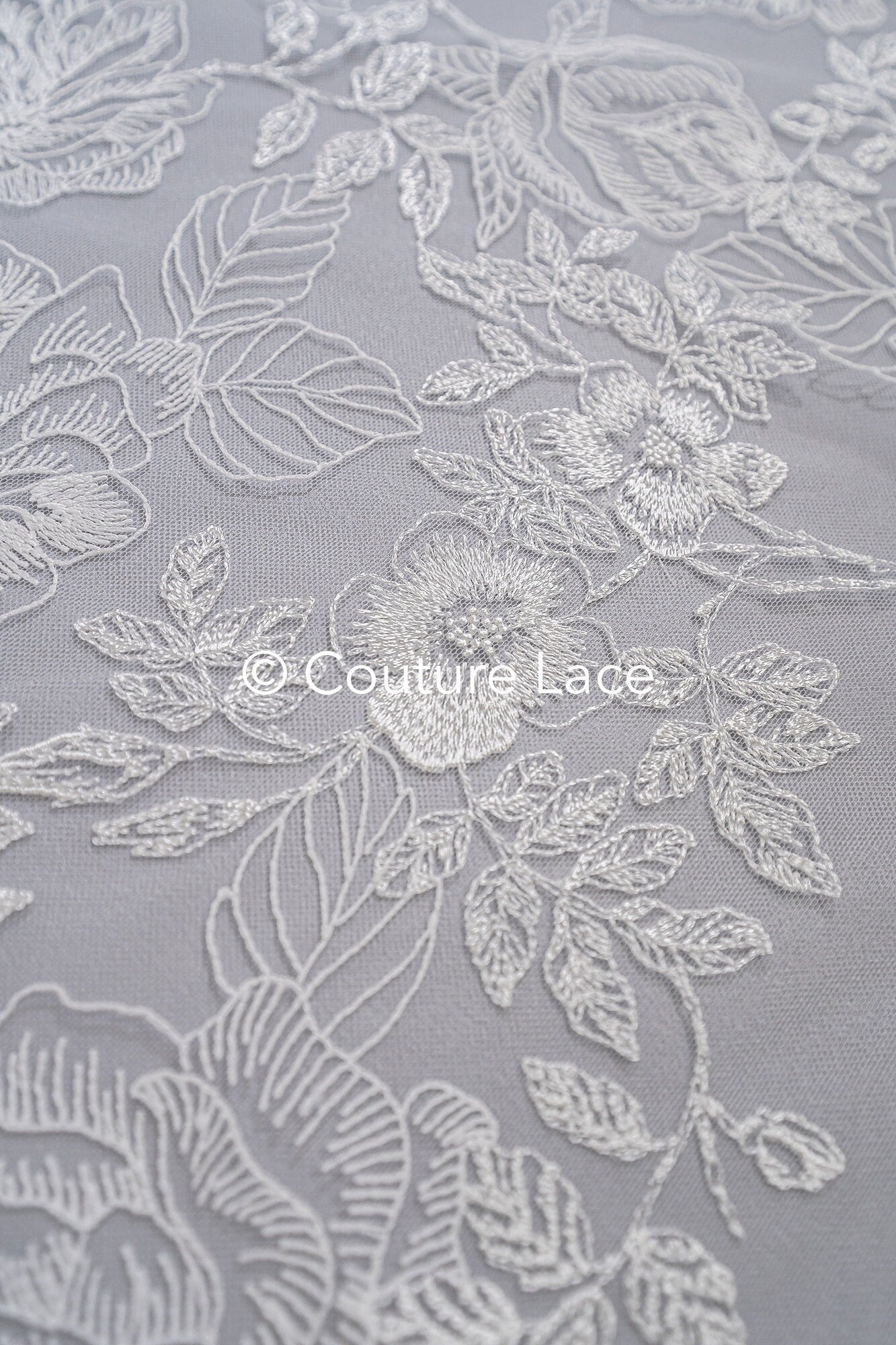 Floral bridal lace off-white/ bridal lace fabric/ floral wedding lace/ couture lace// L23-662