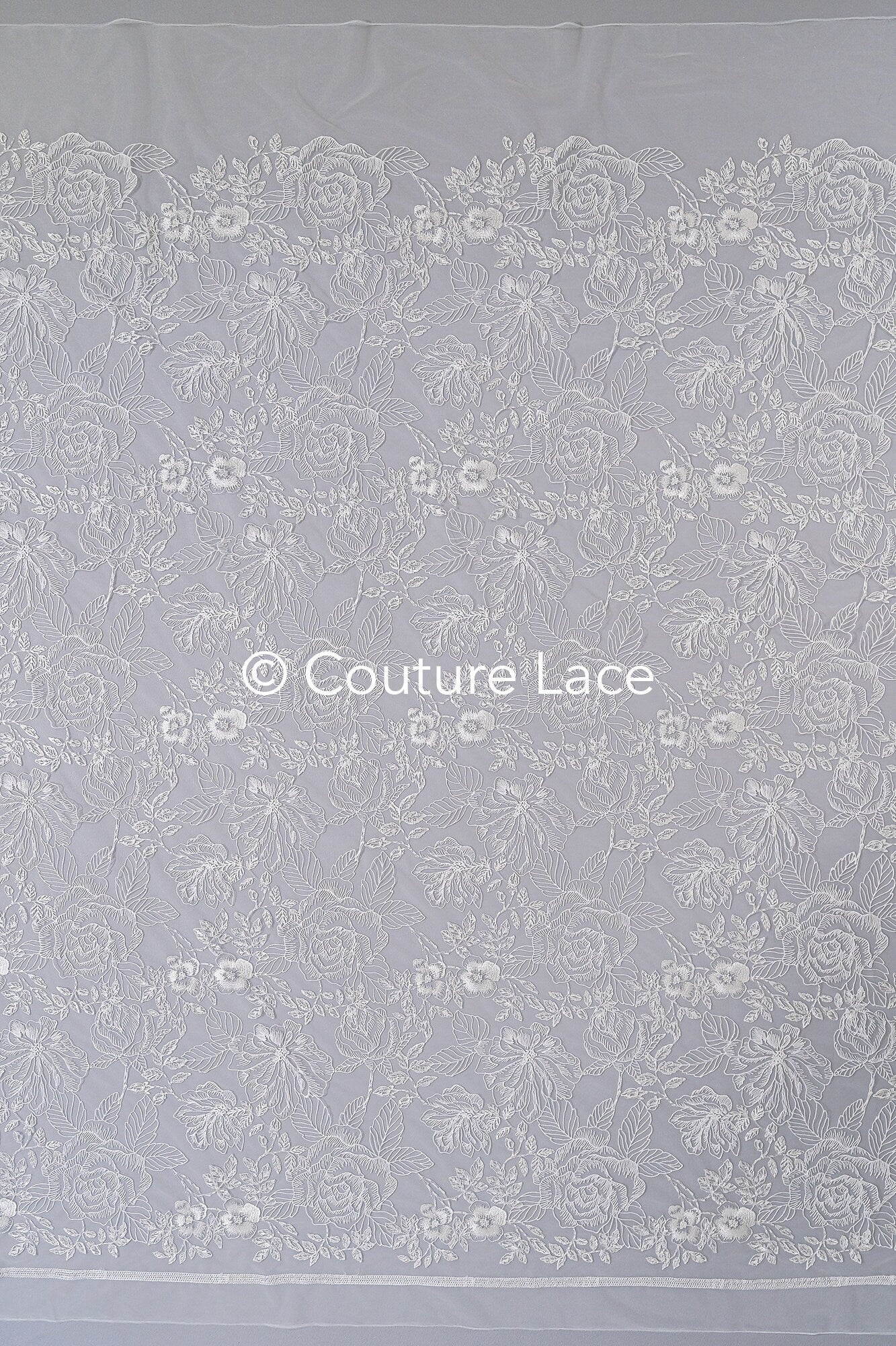 Floral bridal lace off-white/ bridal lace fabric/ floral wedding lace/ couture lace// L23-662