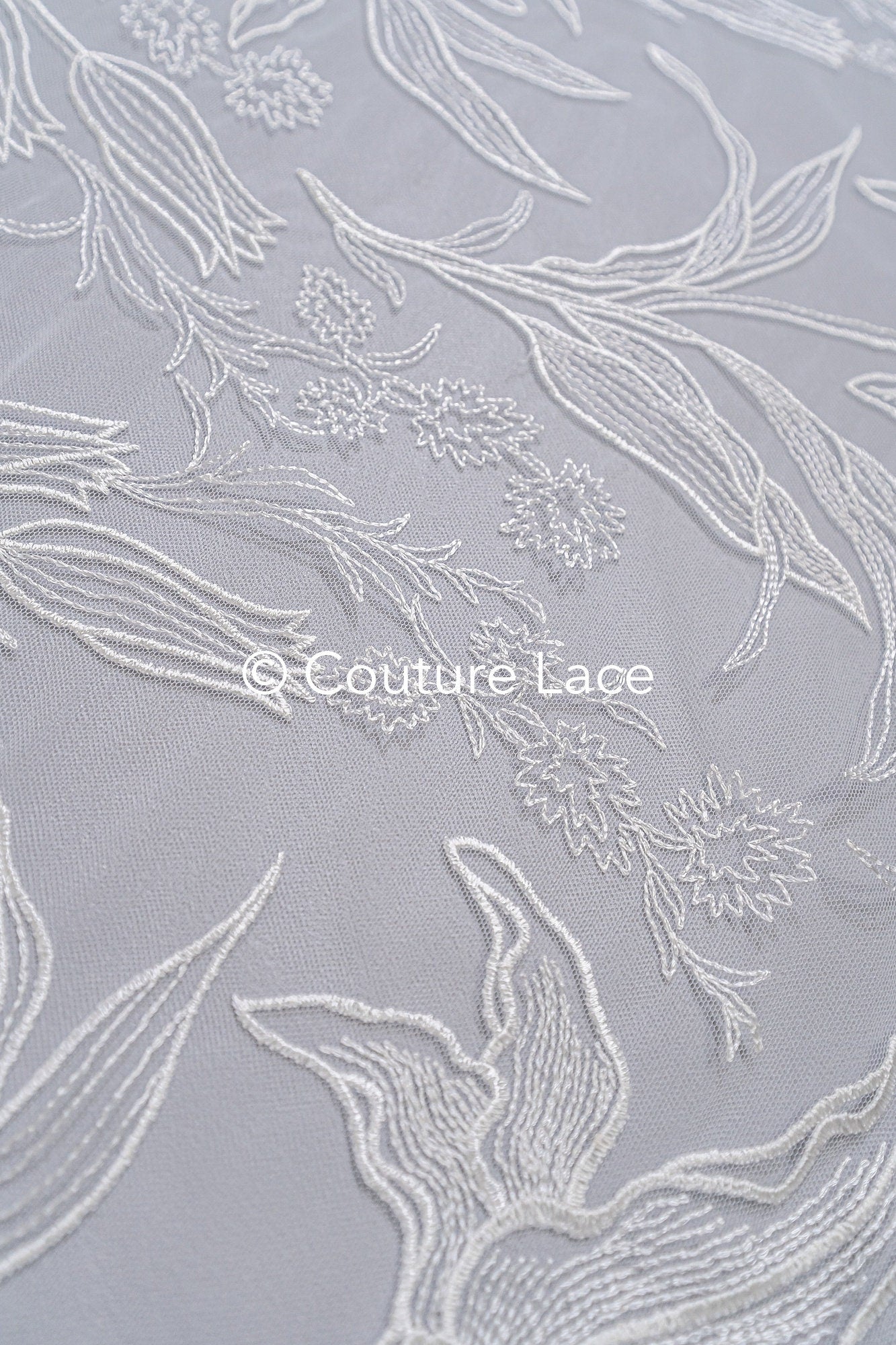 Blumen Braut Spitze Off-White/ Brautspitze Stoff mit Blumen/ Blumen Hochzeit Spitze/ Couture Spitze// L23-653