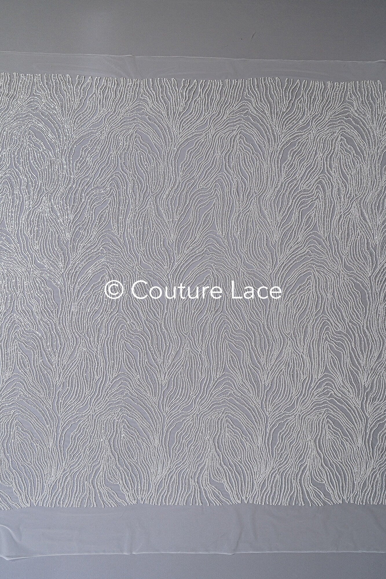 Perlen Spitzenstoff Off-White/ Couture Spitze Stoff/ Braut Spitze Stoff/ Perlenspitze // L23-655