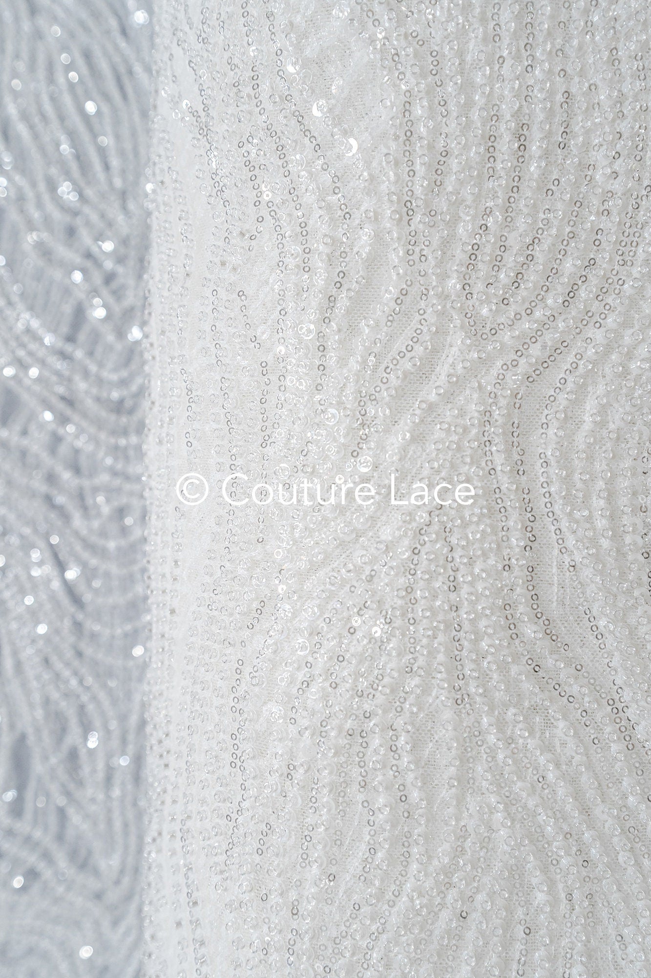 Perlen Spitzenstoff Off-White/ Couture Spitze Stoff/ Braut Spitze Stoff/ Perlenspitze // L23-655