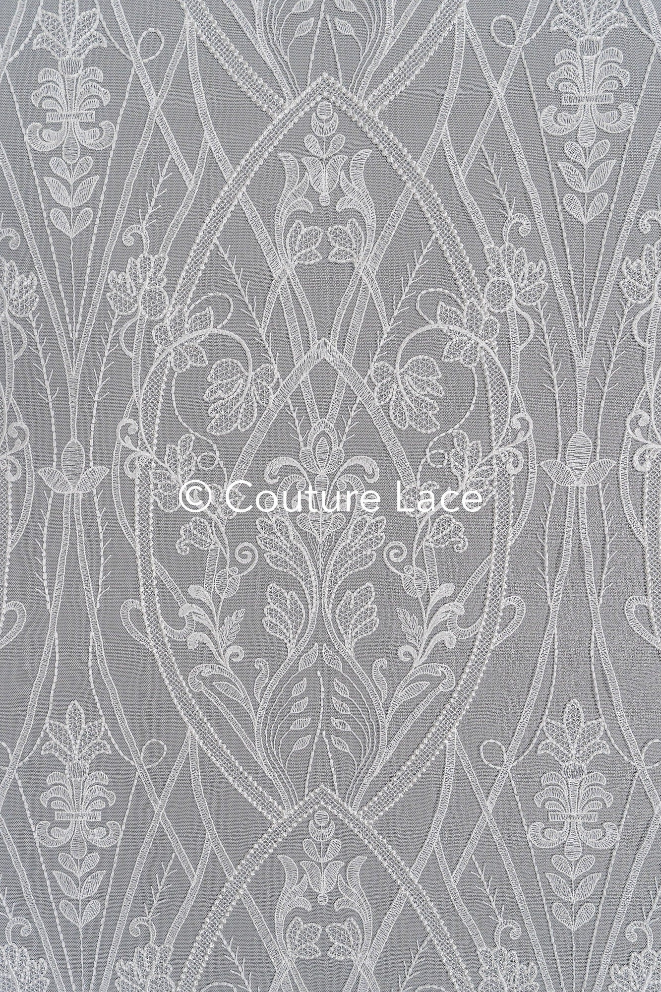 Floral bridal lace off-white/ bridal lace fabric/ floral wedding lace/ couture lace// L23-601
