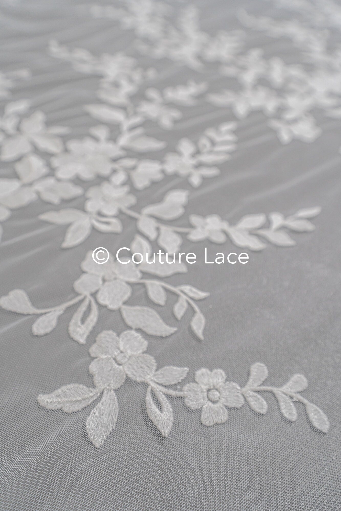 1.3yds Floral Bridal Lace Off-White/ Bridal lace with flowers/ floral wedding lace/ couture lace// L23-553-REST-1.3YDS