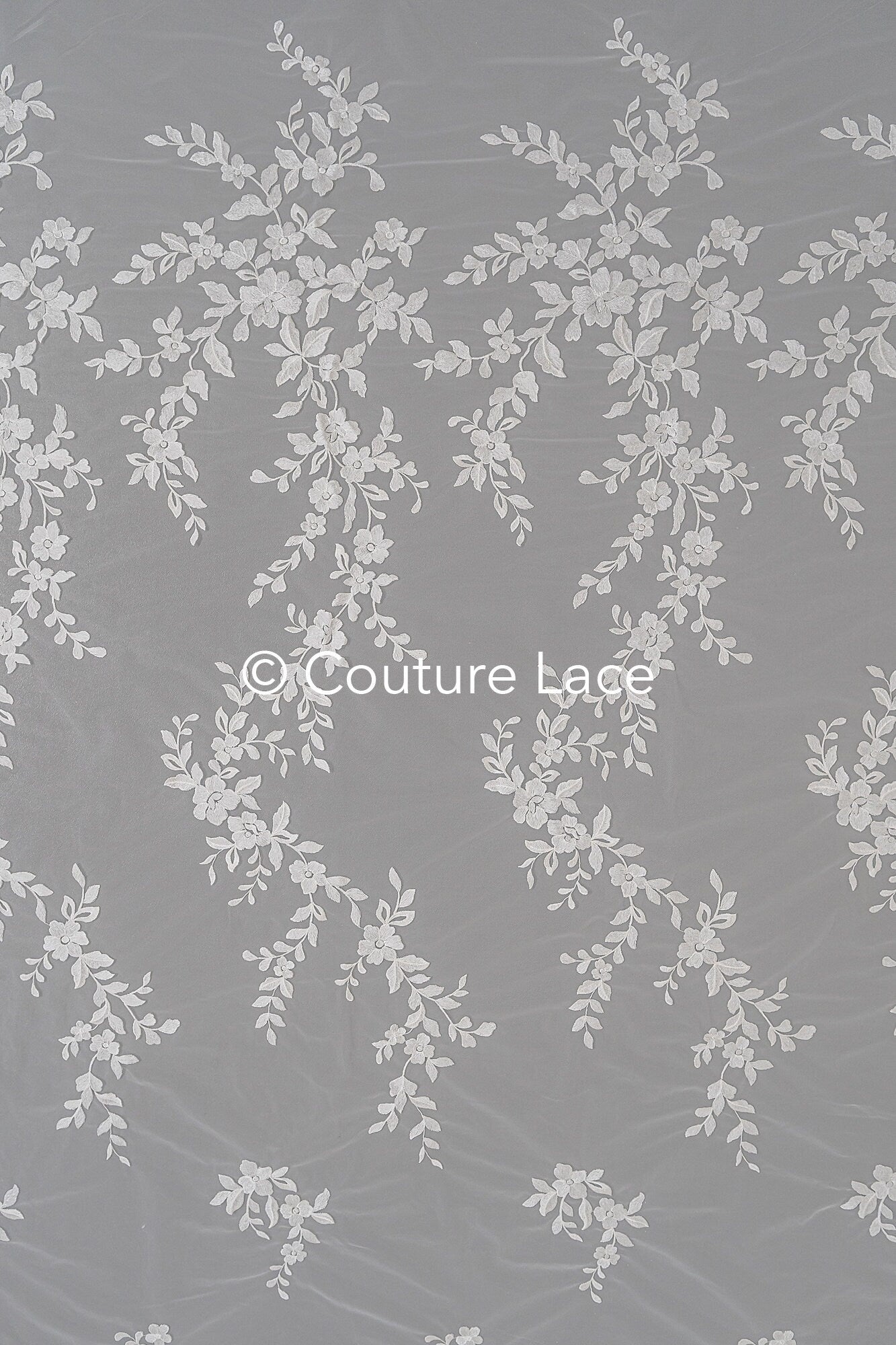1.3yds Floral Bridal Lace Off-White/ Bridal lace with flowers/ floral wedding lace/ couture lace// L23-553-REST-1.3YDS