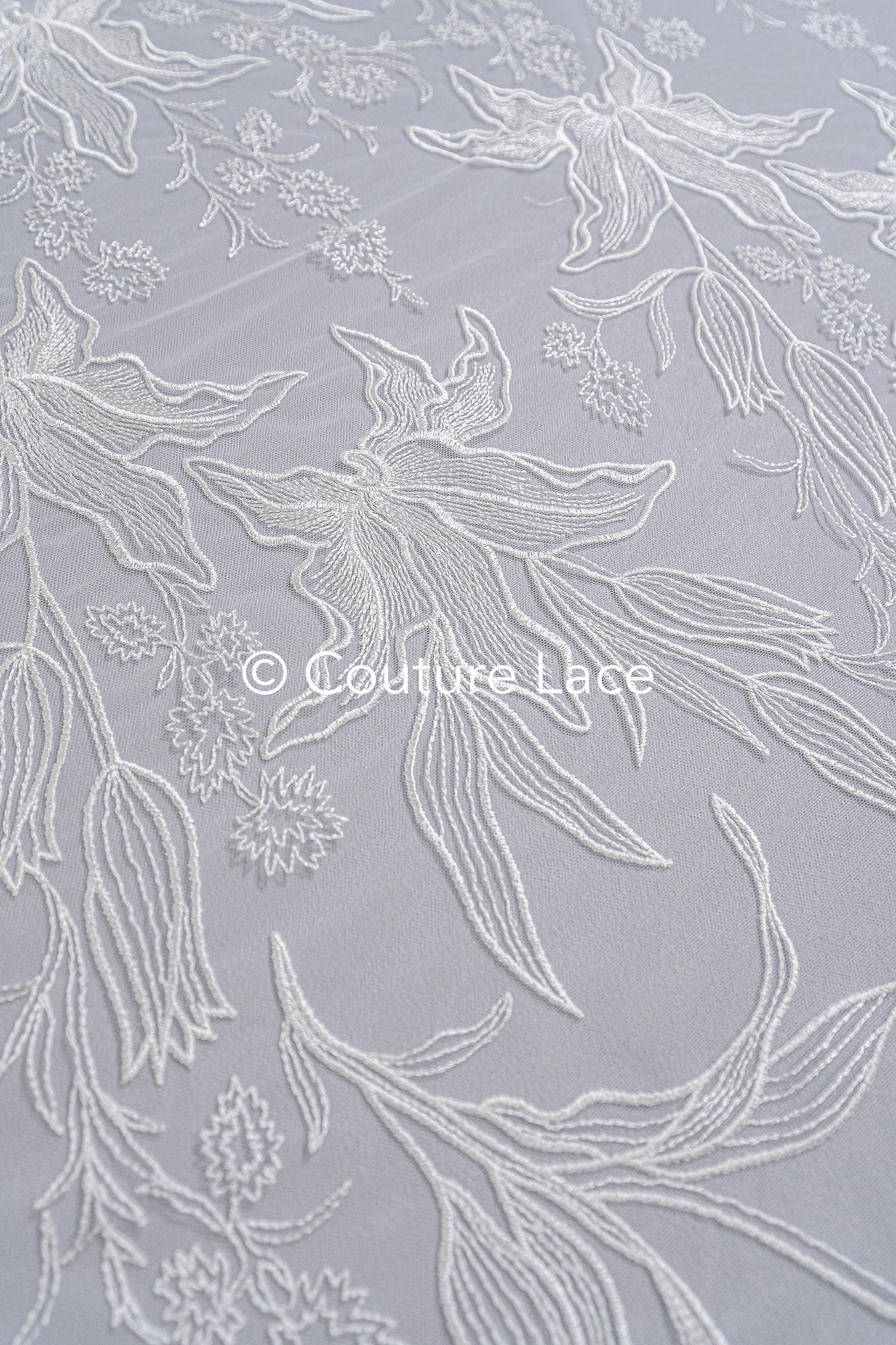 Blumen Braut Spitze Off-White/ Brautspitze Stoff mit Blumen/ Blumen Hochzeit Spitze/ Couture Spitze// L23-653