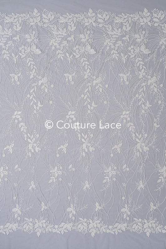 Perlen Spitzenstoff/ Couture Spitzenstoff mit Perlen/ Braut Spitzenstoff/ Perlen Spitze// L23-651