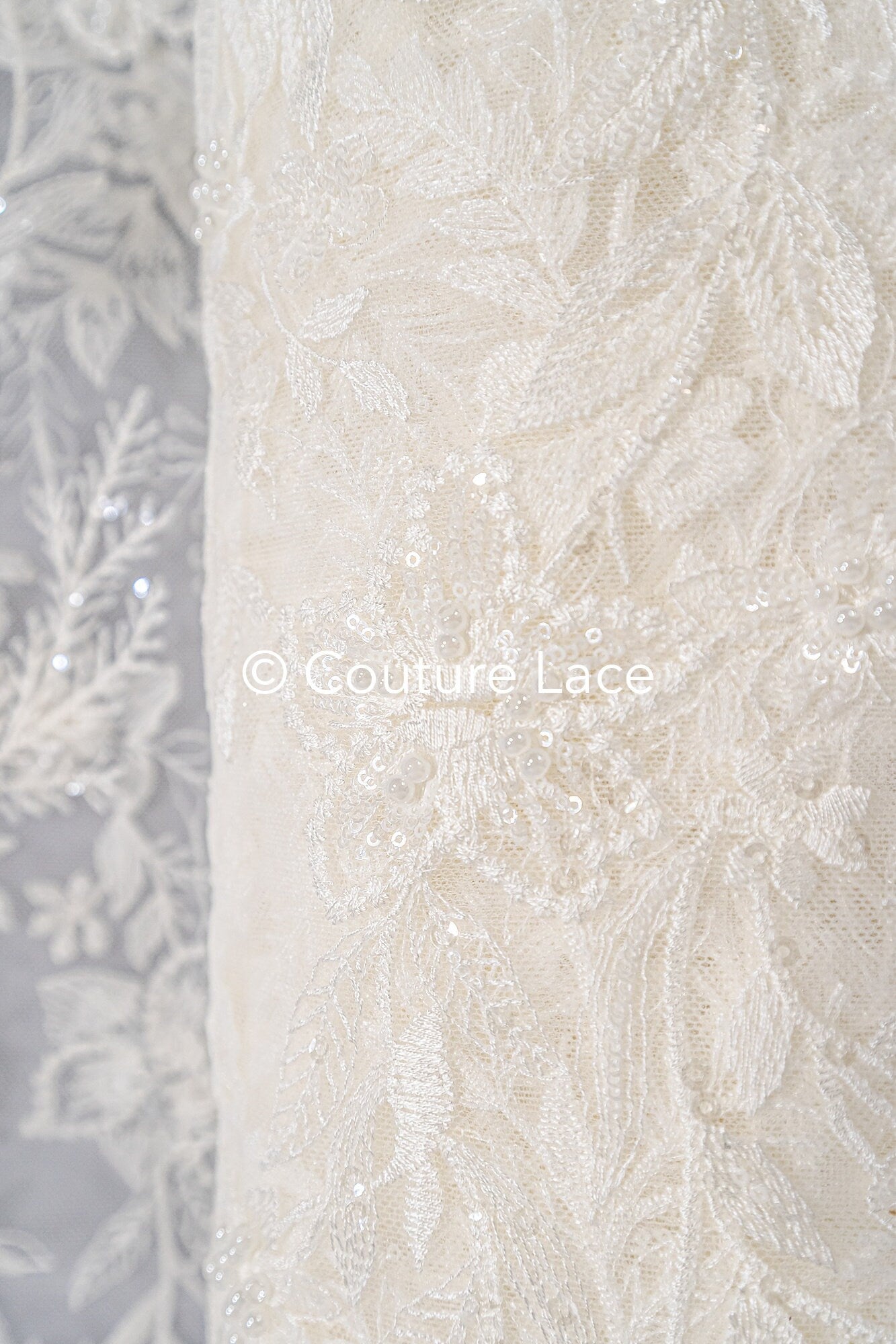 Perlen Spitzenstoff/ Couture Spitzenstoff mit Perlen/ Braut Spitzenstoff/ Perlen Spitze// L23-652