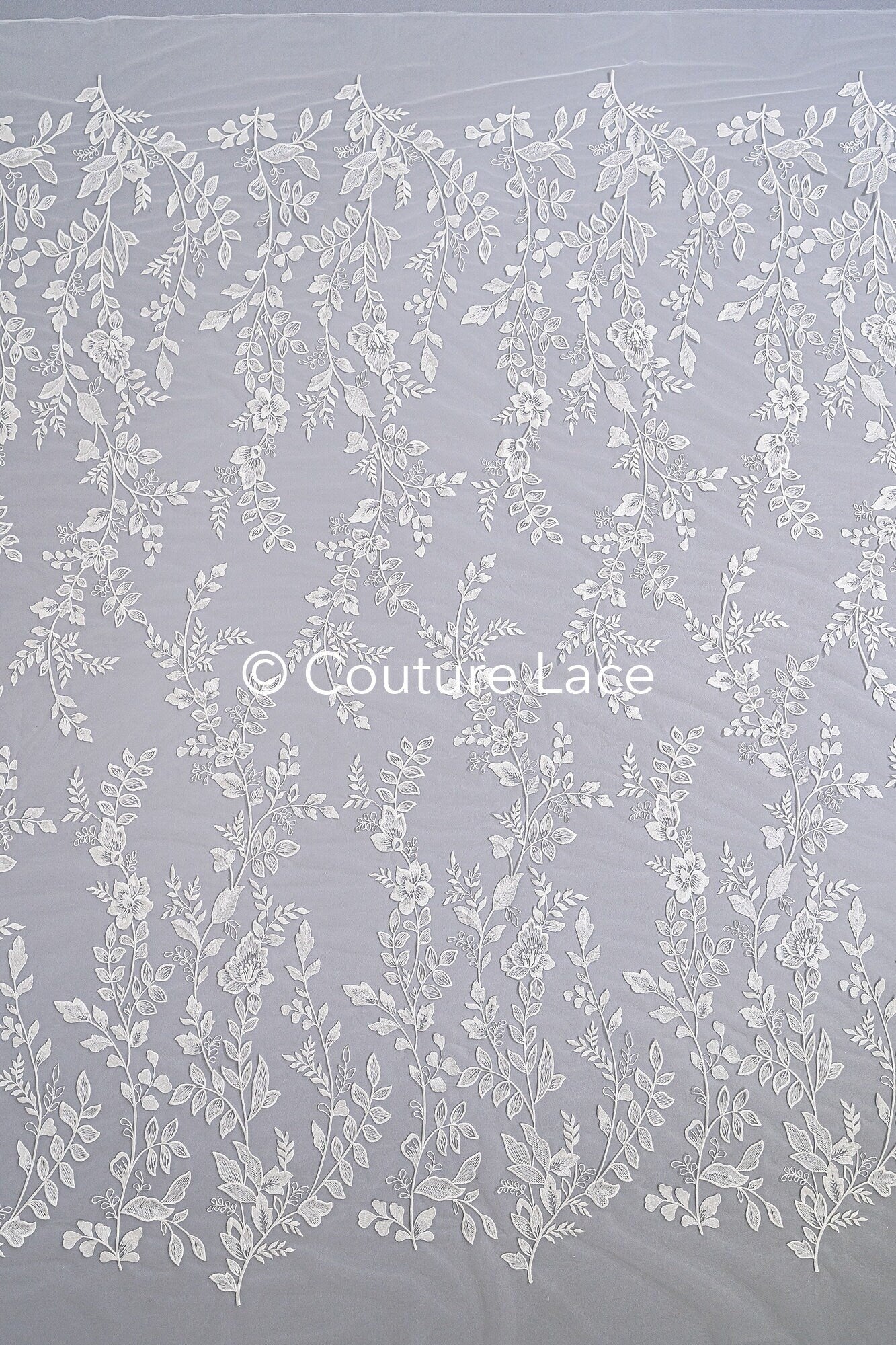 Floral bridal lace/ bridal lace fabric off-white/ floral wedding lace/ couture lace// L23-659