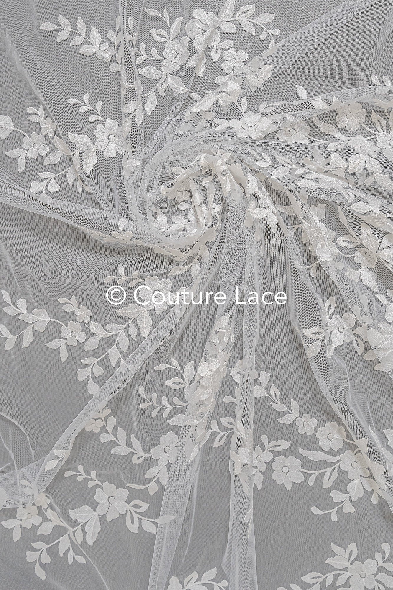 1.3yds Floral Bridal Lace Off-White/ Bridal lace with flowers/ floral wedding lace/ couture lace// L23-553-REST-1.3YDS