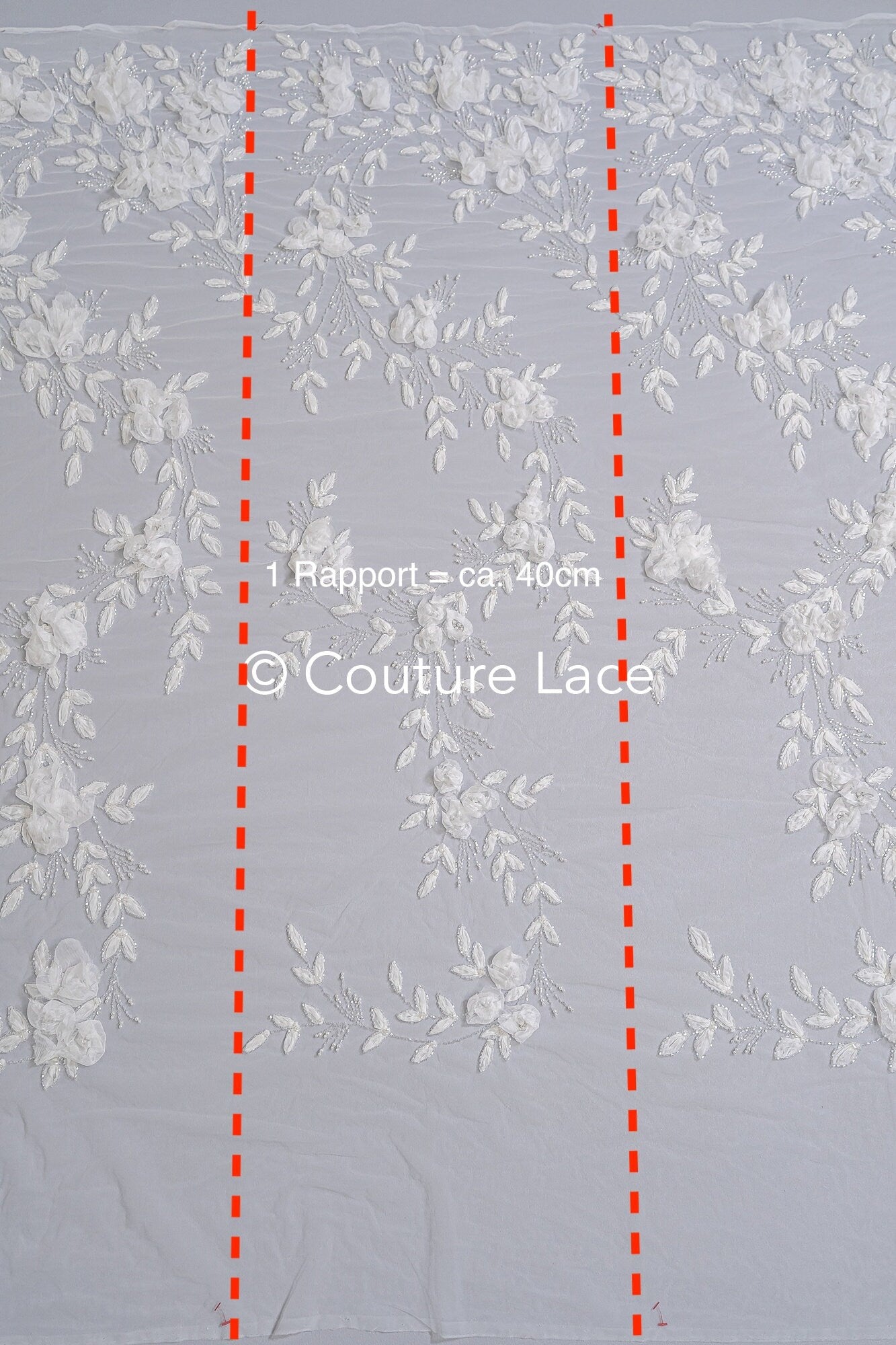 Perlen Spitzenstoff Off-White/ Couture Spitze Stoff/ Braut Spitzenstoff/ Perlenspitze// L23-475