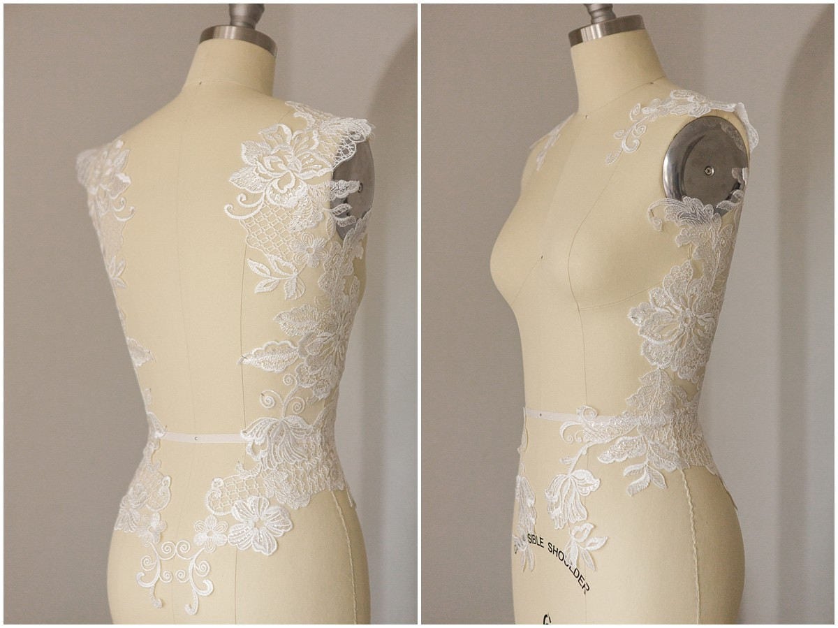 GROßE Blumen Applikation, gespiegelte PAILLETTEN Hochzeitskleid Applikation, große Spitze Blume, Illusion Back Spitze, Blumenspitze// A17-039