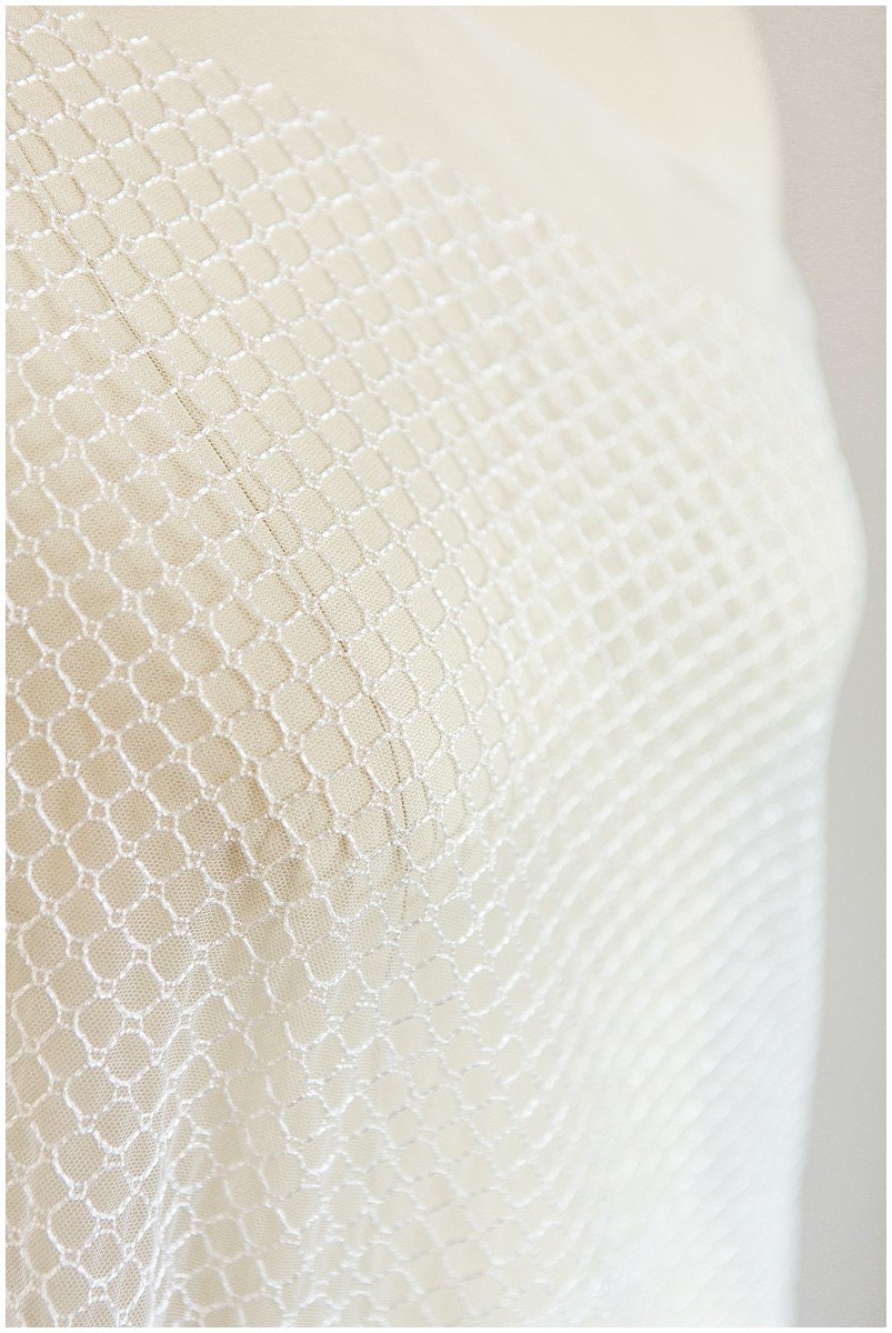 Netzmuster Spitze Off-White/ weicher Braut Spitzenstoff/ verkaufter Großaufbesatz// L17-065