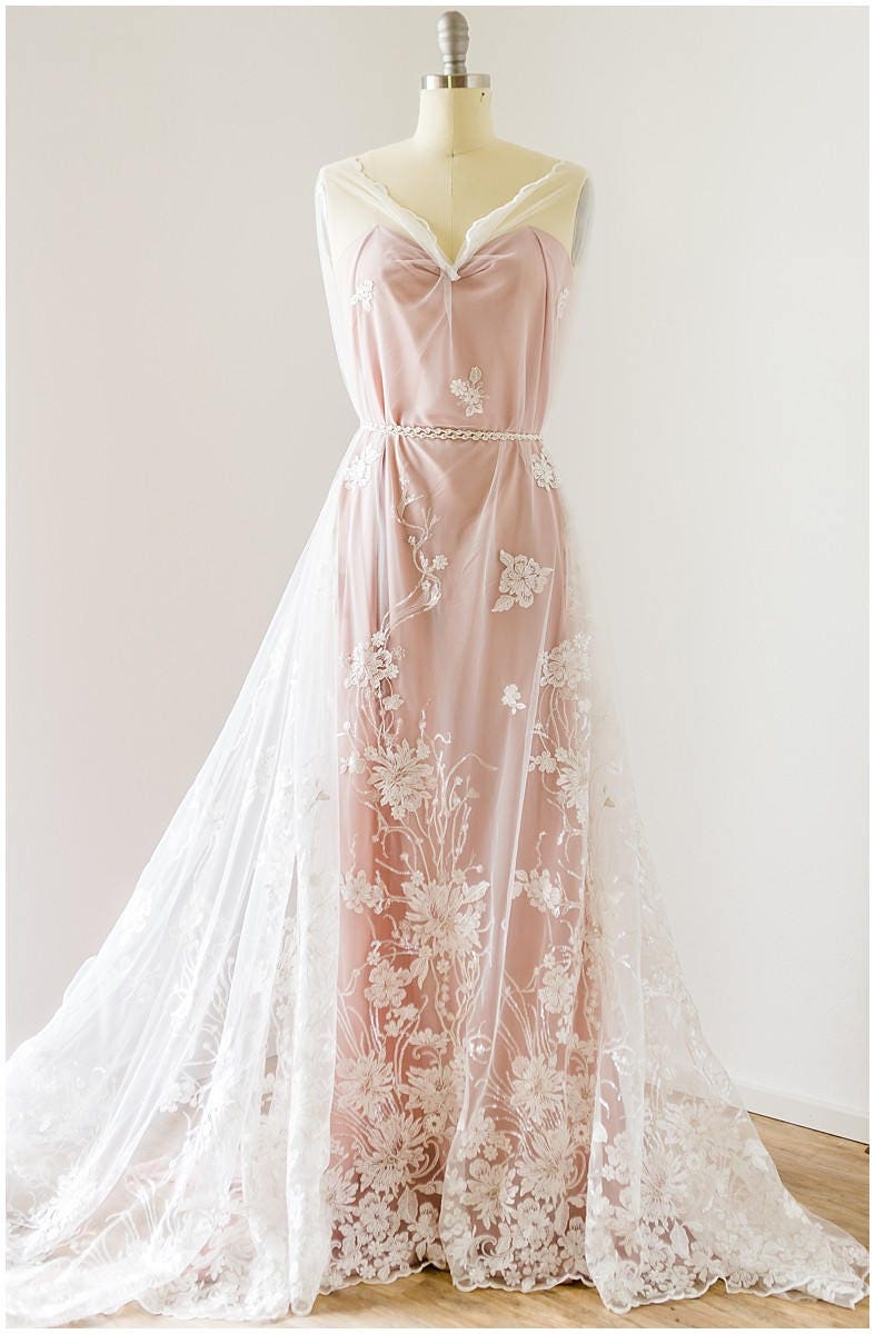 Floral Sequin Lace/Wedding Lace Off-White/Bridal Floral Lace/Couture Lace/Bridal Lace with Sequins// L17-008