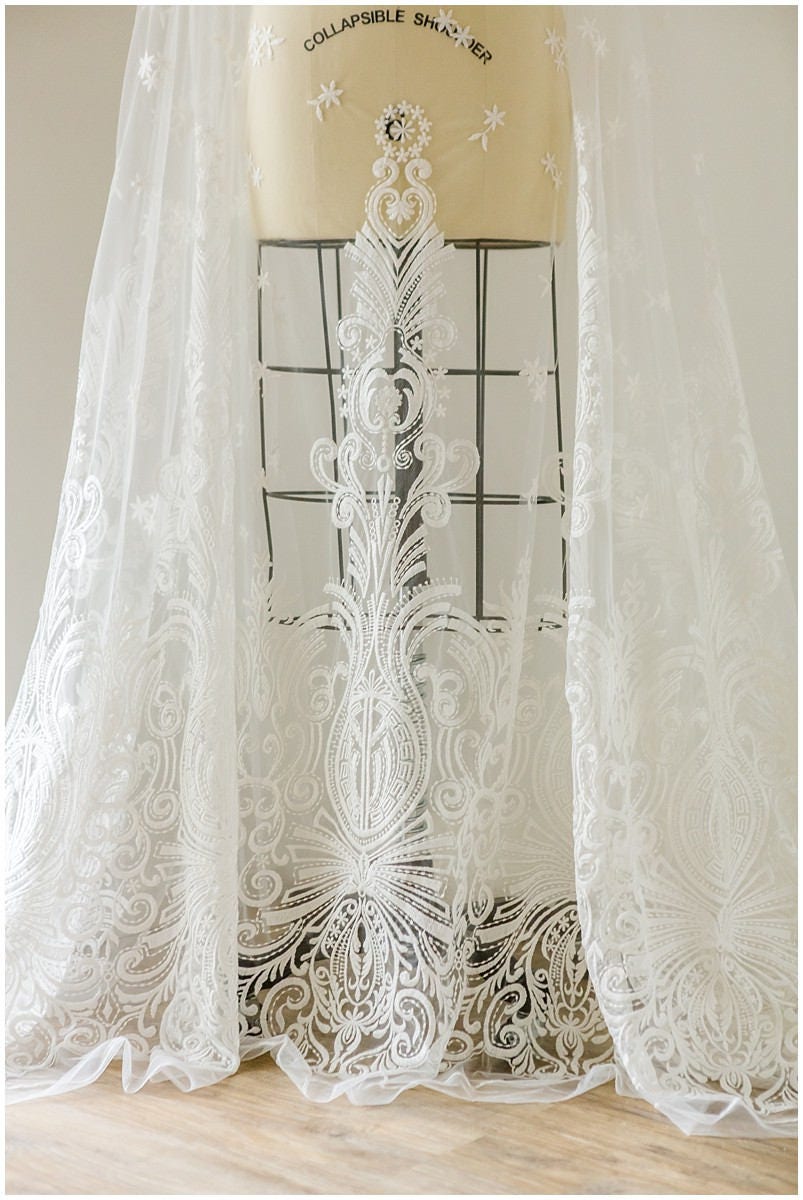 Weiche Brautspitze Off-White/ Boho Hochzeitsspitze/ Braut Spitzenstoff/ romantische Spitze// L17-051