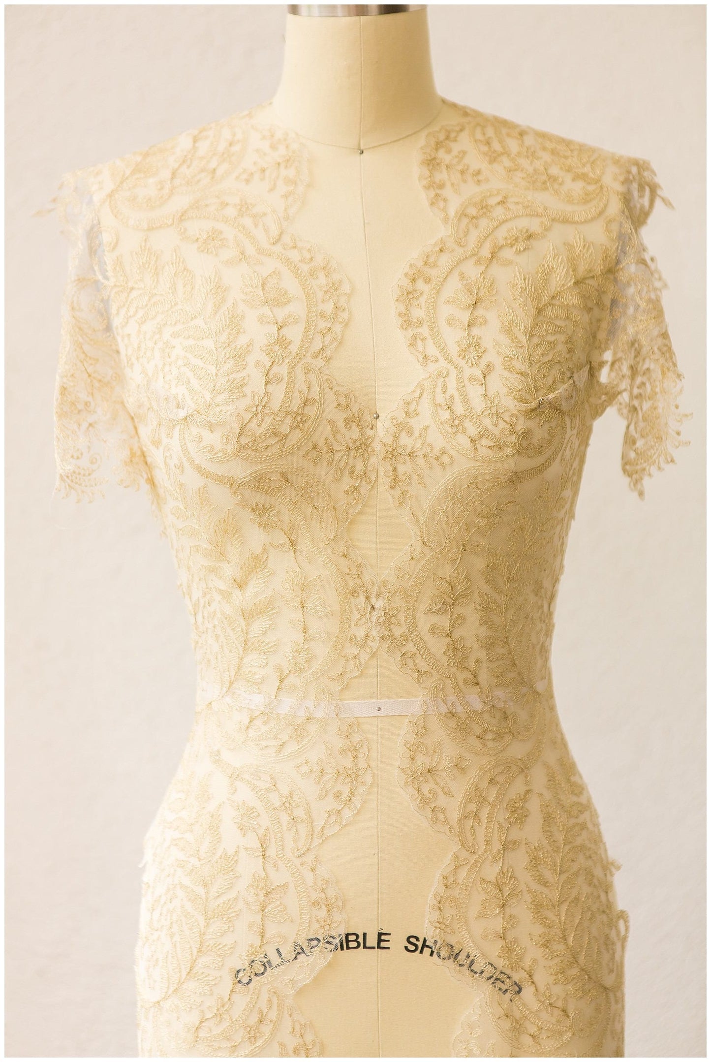 2x 1 yds mirrored lace trim gold/ filigree bridal lace/ floral lace/ bridal lace trim/ wedding lace// T17-010