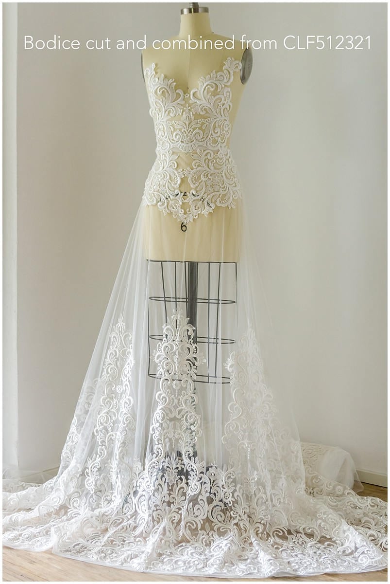 Embroidered bridal lace fabric off-white/ ornate bridal lace/ embroidered bridal lace fabric// L17-054