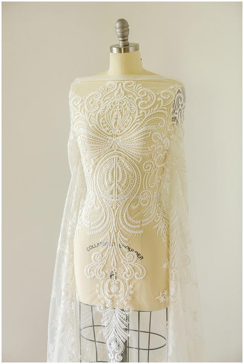 Weiche Brautspitze Off-White/ Boho Hochzeitsspitze/ Braut Spitzenstoff/ romantische Spitze// L17-051