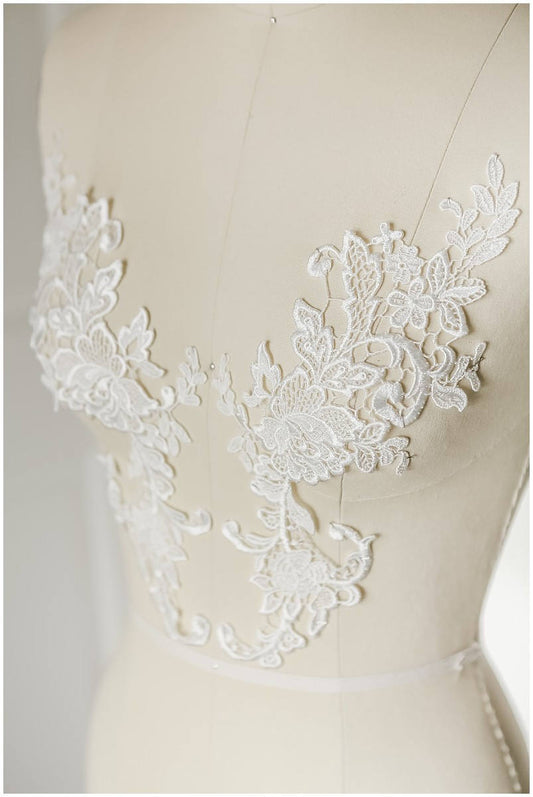 Häkel-Spitzenapplikation, Spitzenblume, Guipure-Blumenapplikation, Spitzenaufnäher, Brautkleid Applikation, Hochzeitskleid Spitze// A17-017