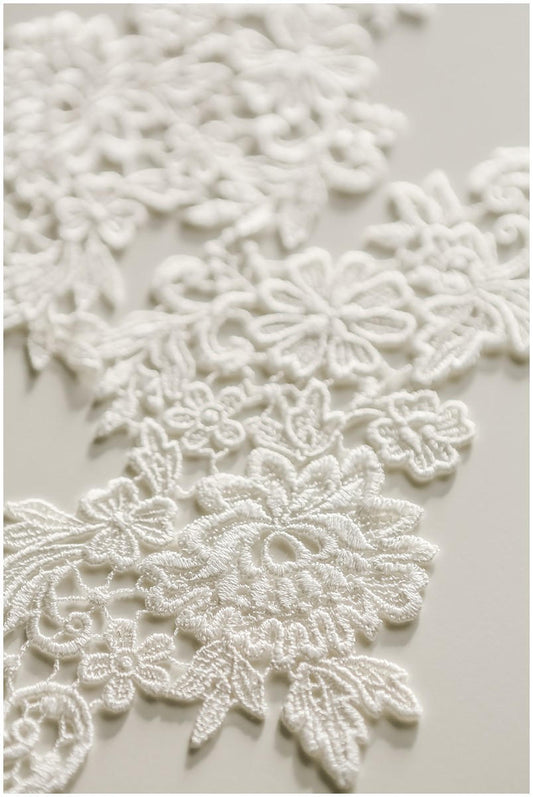 Paar Guipure Spitzenblume, Wasserlösliche Spitzenapplikation, Spitzenblume, Spitzenaufnäher, Brautkleid Applikation, Hochzeitskleid Spitzenblume// A17-018