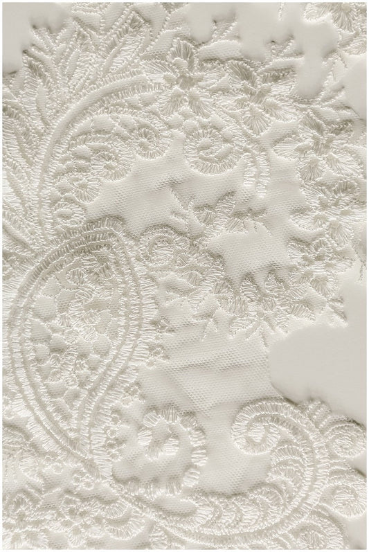 1 PAAR (2Stk.) gespiegelte Spitzenblume Applikation - OFF-WHITE - Spitzenblume, Spitzenaufnäher, Brautkleid Applikation, Hochzeitskleid Spitzenaufnäher// A17-009