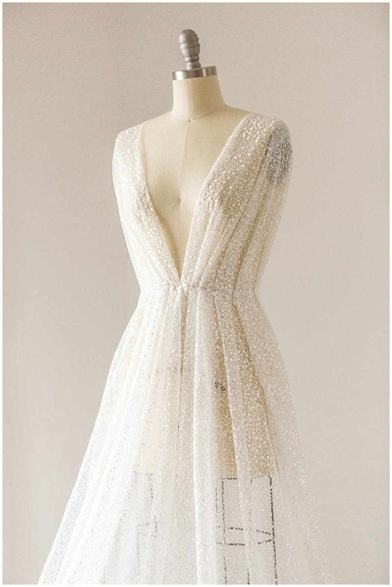 Moderner Pailletten Spitzenstoff/ Pailletten Netzstoff Off-White/ Hochzeitskleid Spitze/ weich bestickter Spitzenstoff/ Braut Spitze// L17-096