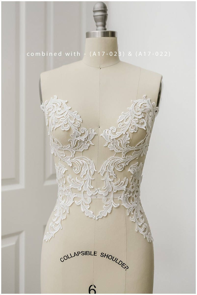 Guipure flower applique, water soluble lace applique, lace flower, lace patch, bridal dress applique, wedding dress lace // A17-019