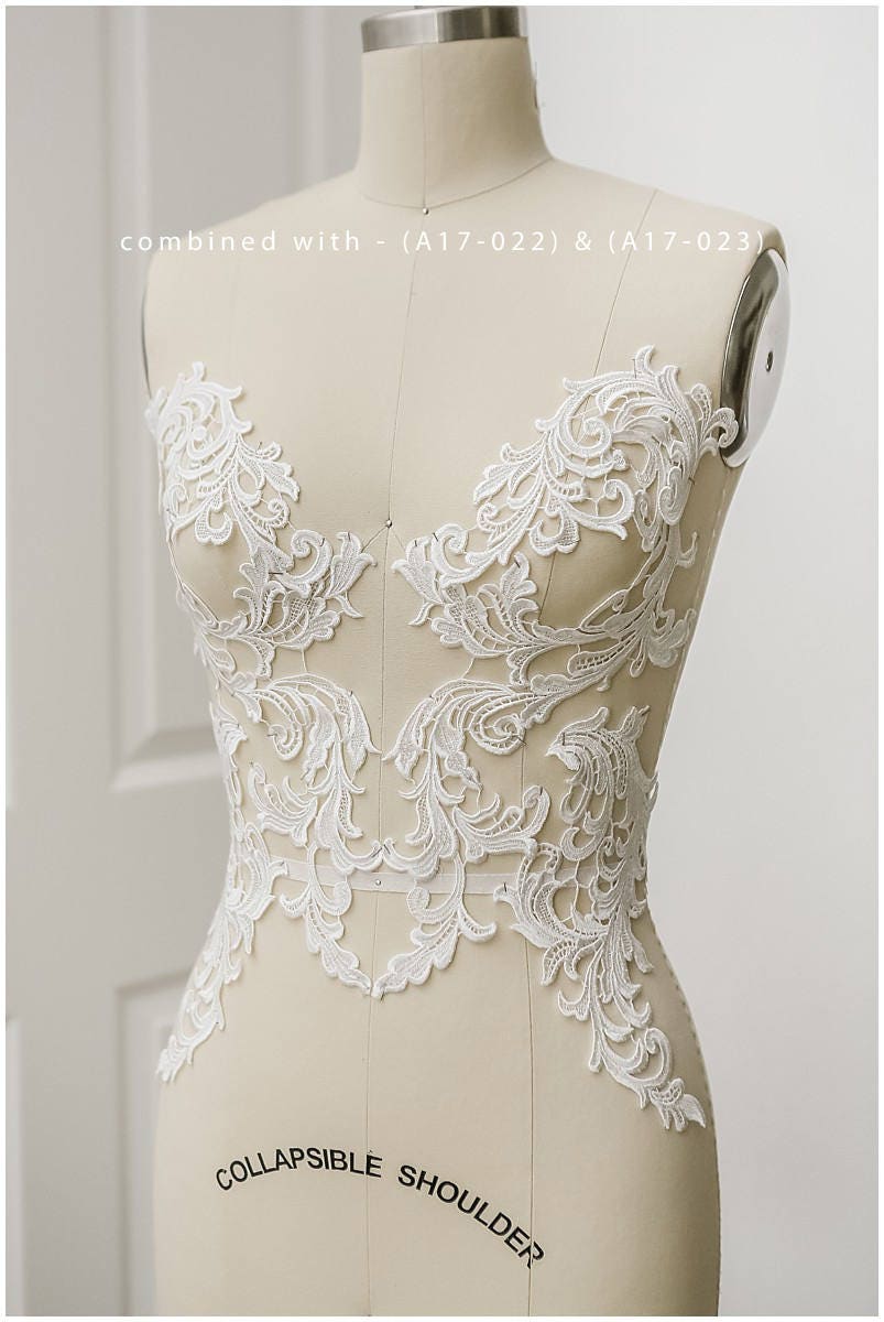 Guipure flower applique, water soluble lace applique, lace flower, lace patch, bridal dress applique, wedding dress lace // A17-019