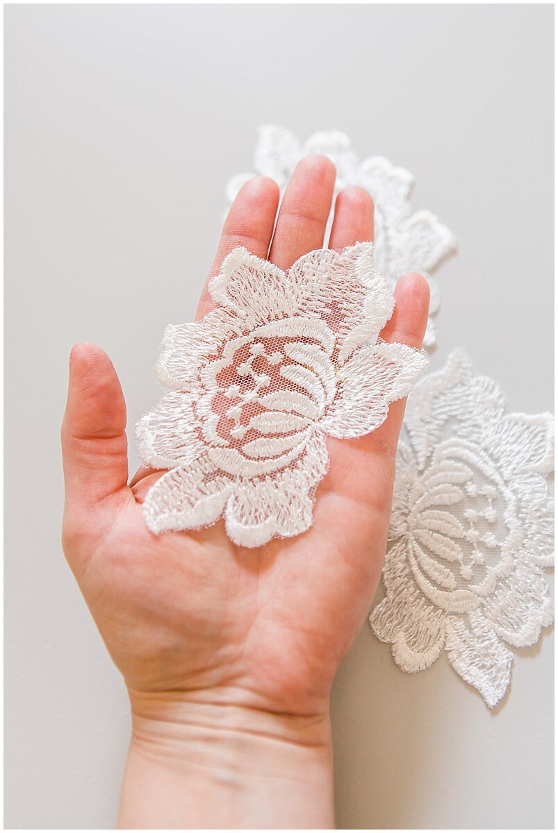 4pcs. 3D lace flowers for sewing/ 3D flower lace applique/ wedding dress lace applique/ bridal lace// A17-076