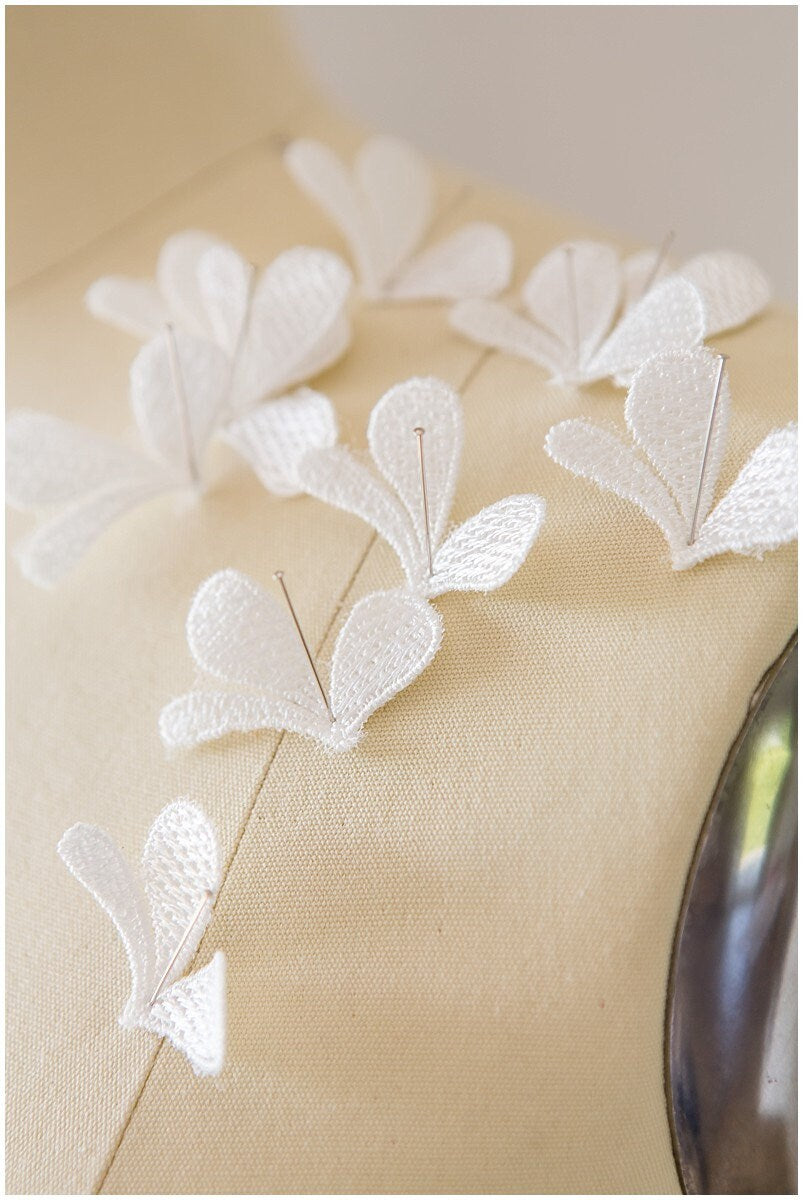 20pcs 3D flowers for sewing/ wedding dress lace applique/ bridal lace applique// A17-090-1