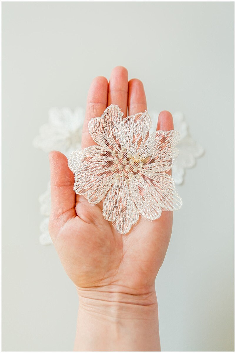20pcs 3D lace flowers for sewing/ 3D flower lace applique/ wedding dress lace applique/ bridal 3D applique// A17-101