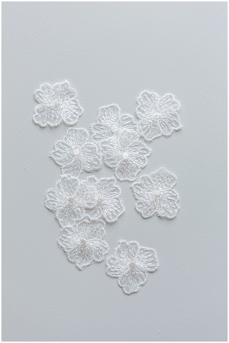 10pcs 3D flowers/ lace applique for wedding dress/ bridal lace/ 3D flower applique// A17-115