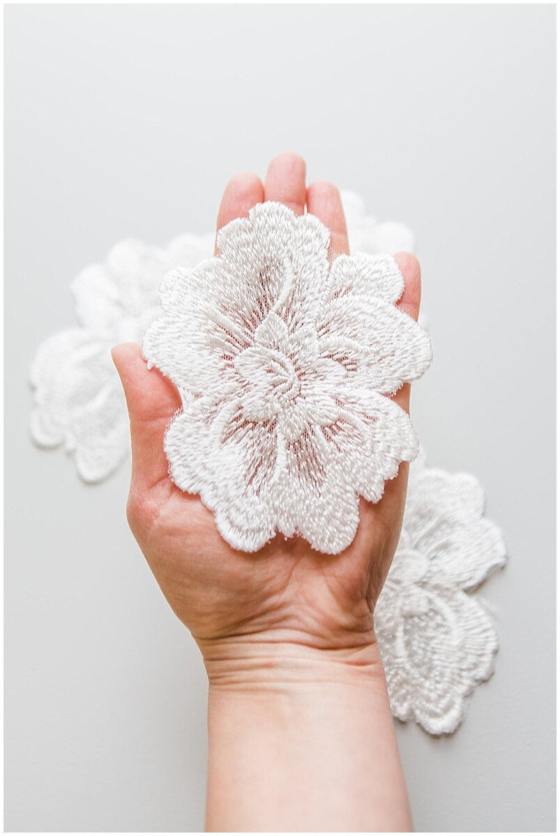 6pcs. 3D lace flowers for sewing/ 3D flower lace applique/ lace flowers/ wedding dress lace applique// A17-117