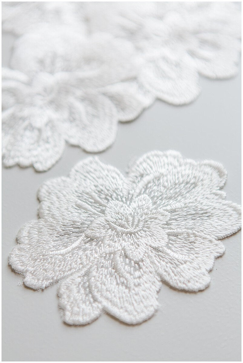 6pcs. 3D lace flowers for sewing/ 3D flower lace applique/ lace flowers/ wedding dress lace applique// A17-117