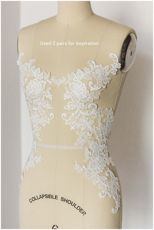 Blumen Applikation, Spitzenblumen Applikation, Spitzenblumen Applikation, Blumen Applikation, Hochzeitskleid Spitzenapplikation, Spitzenblumen Applikation// A17-137