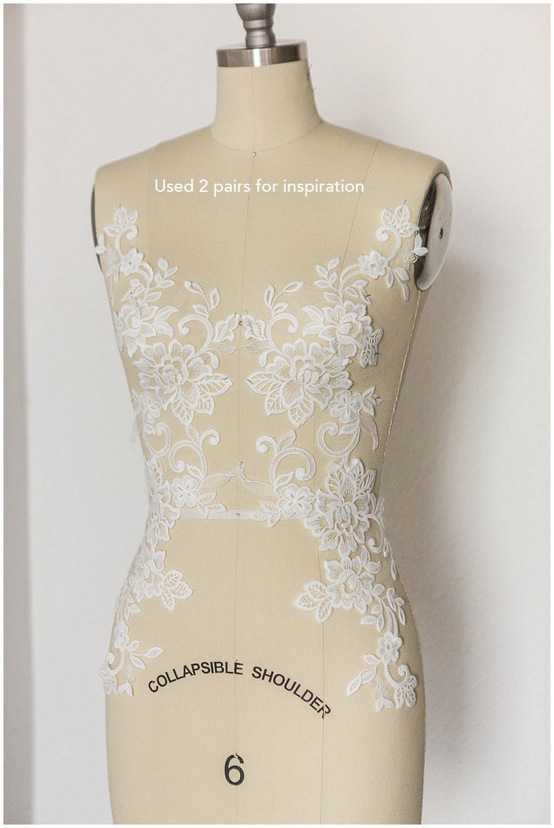 Baumwollblüten Applikation, Spitzenblumen Applikation, Spitzenblume, Blumen Applikation, Hochzeitskleid Spitzenapplikation, Spitzenblumen Applikation// A17-140C
