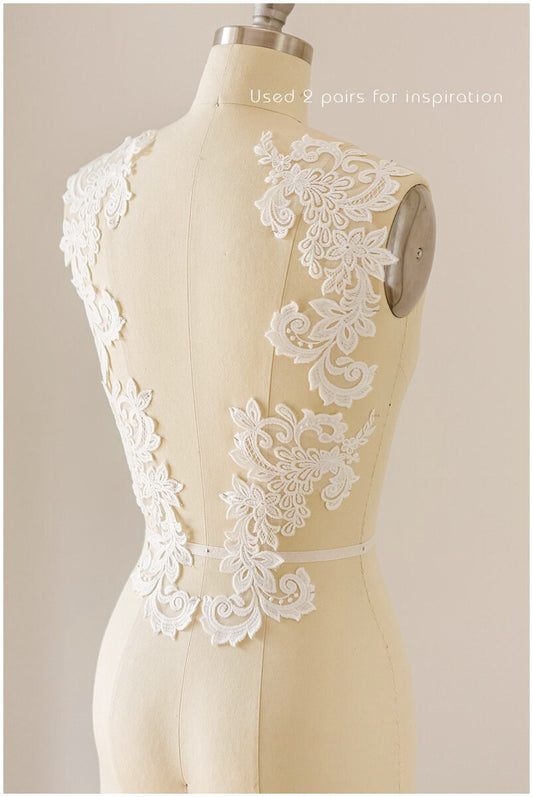 Spitze Patch Stickerei, Blume Applikation, Spitzenblume, Hochzeitskleid Spitze, Spitzenaufnäher für Brautkleider, Hochzeitskleid Spitzenapplikation// A17-127