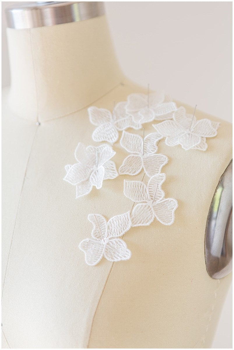 20pcs. 3D flower appliques /wedding dress lace applique/ 3D flower bridal lace// A17-085