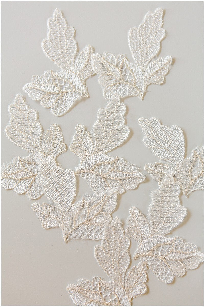 20pcs. lace leaf applique/ 3D flower lace applique/ wedding dress lace applique/ bridal lace// A17-106-1